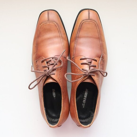 Johnston & Murphy Men\'s Tan Brown Leather Lace-up Oxford Derby Shoes Size 10.5 main image 16